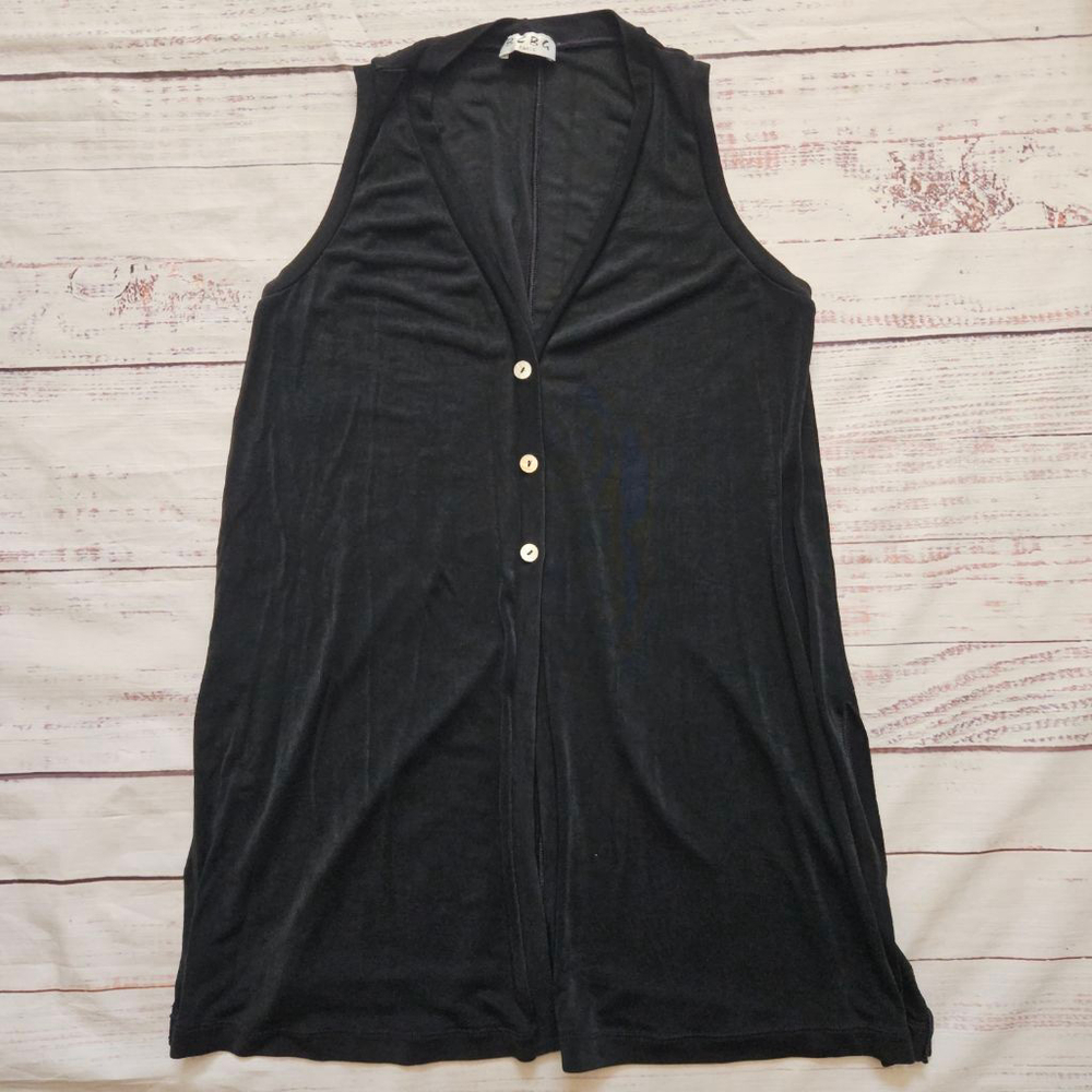 Y2K BCBG Paris Black Sleeveless Side Slit Layering Top Womens Medium